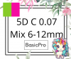 5D C 0,07 6-12 mm BasicPro Paleta Mix - Neonowe Zielone / Różowe - Dwa Kolory w Pudełku 